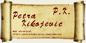 Petra Kikojević vizit kartica